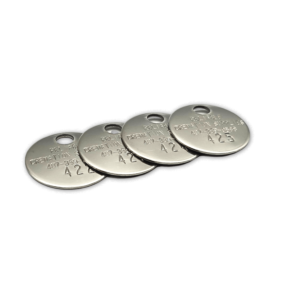 Cremation ID Tags, Pentagon, 1.25", Type 304, 18 Gauge