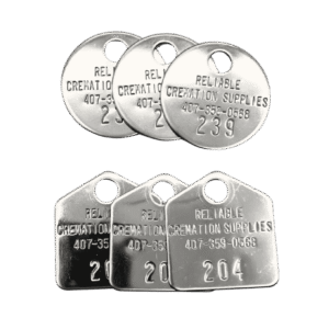 Cremation ID Discs, Round, 1.25", Type 304, 18 Gauge